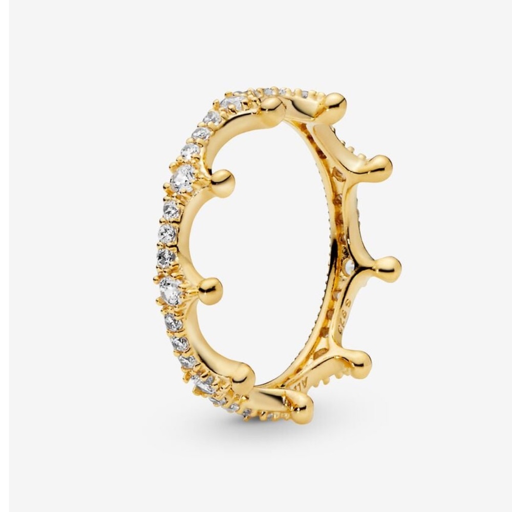 PANDORA- Clear Sparkling Crown Ring (SIZE 7.5)